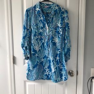 Lilly Pulitzer shift dress half button down